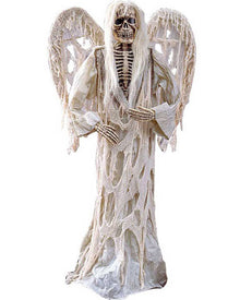 Ivory Lifesized Gauze Greeter Demon with Wings 1.8m
