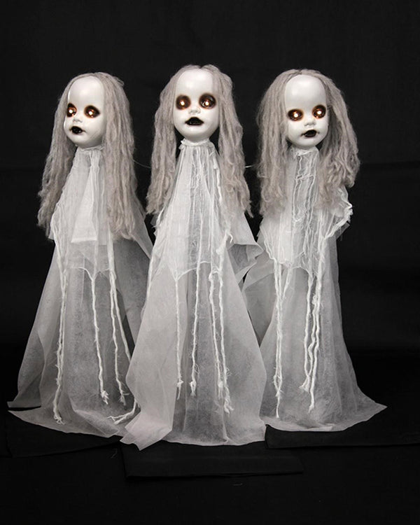 Light Up Ghost Doll Garden Stakes Pack of 3