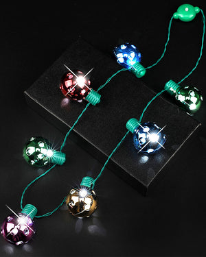 Light Up Christmas LED Disco Ball Necklace