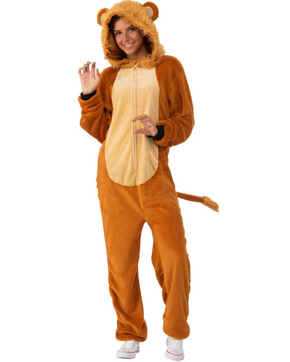Lion Furry Jumpsuit Adult Costume