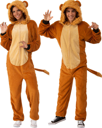Lion Furry Jumpsuit Adult Costume