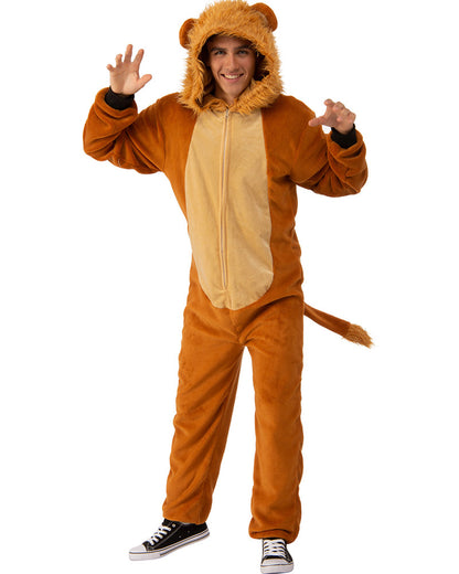 Lion Furry Jumpsuit Adult Costume