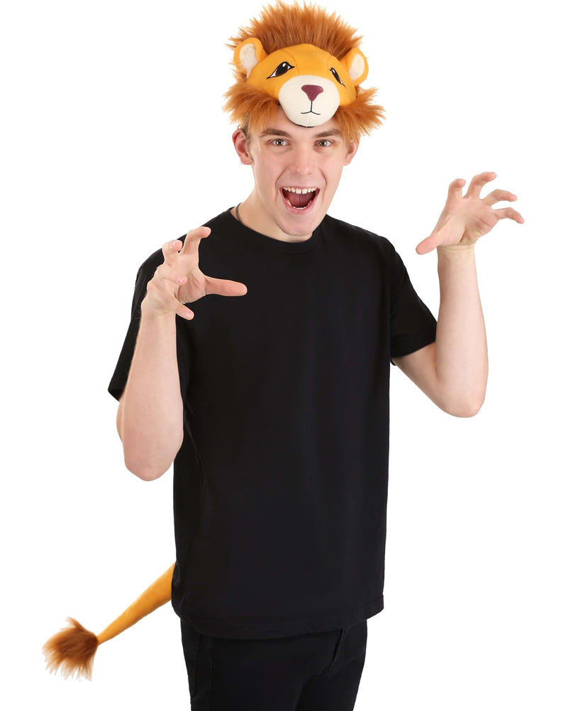 Lion Plush Headband and Tail Deluxe Set