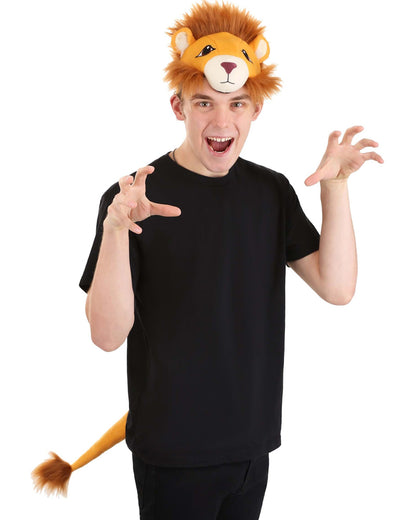 Lion Plush Headband and Tail Deluxe Set