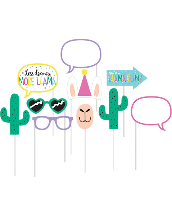 Llama Party Photo Booth Props Pack of 10