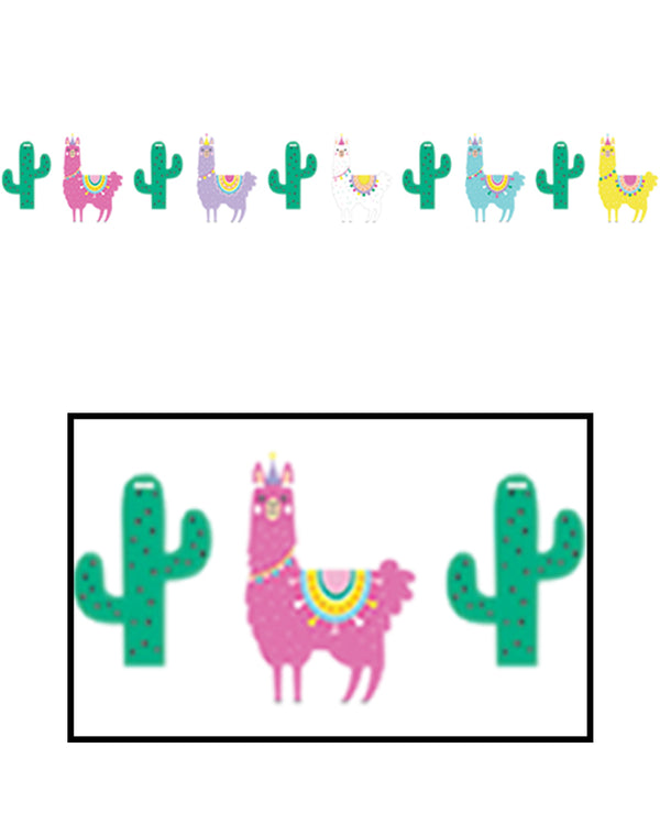 Llama Party Shaped Banner 1.67m