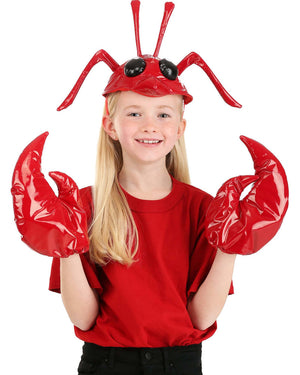 Lobster Headband and Gloves Costume Deluxe Set
