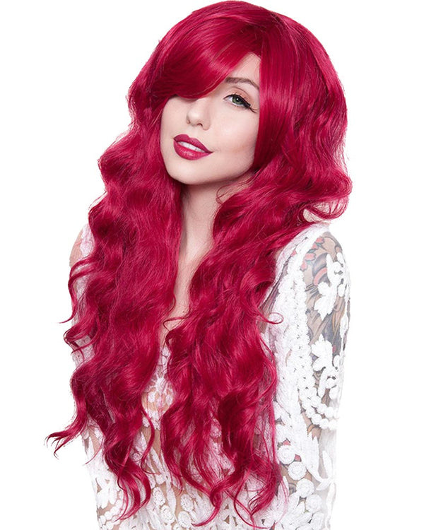 Long Wavy Cranberry Premium Wig