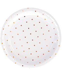 Rose Gold Dots 23cm Paper Plates Pack of 10