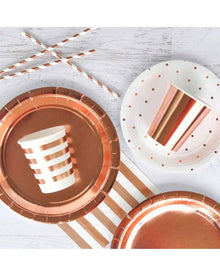 Rose Gold 23cm Foil Plates Pack of 10