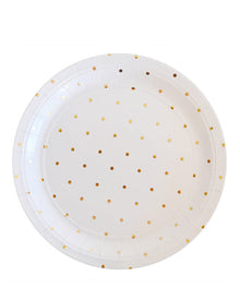 Gold Dots 23cm Paper Plates Pack of 10