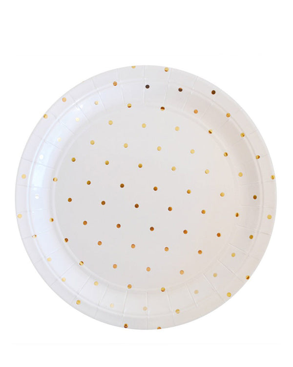 Gold Dots 23cm Paper Plates Pack of 10