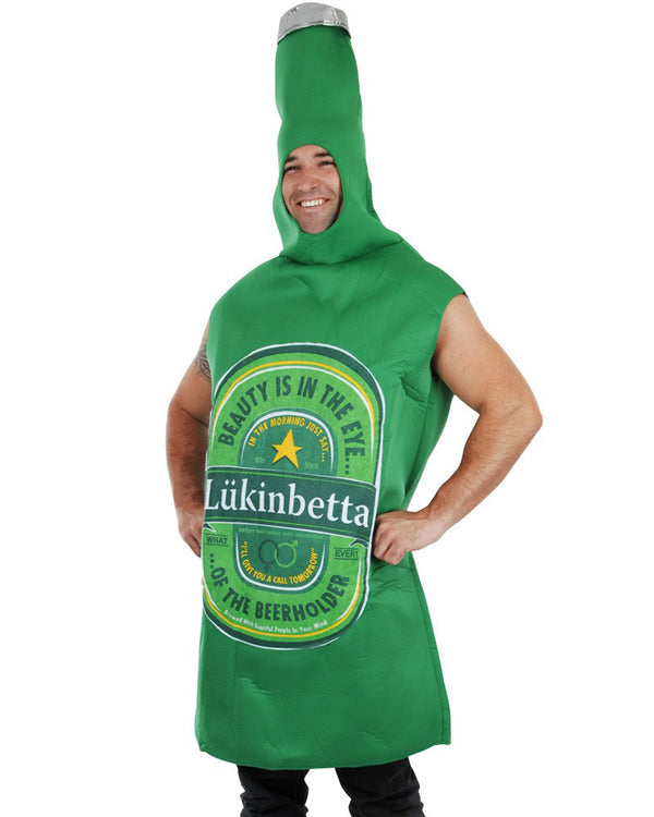 Lukinbetta Green Beer Bottle Mens Costume