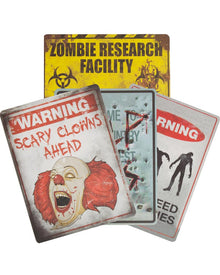 Scary Sign Assortment Pack of 4 For Halloween
