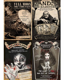 Vintage Halloween Placard Pack of 4