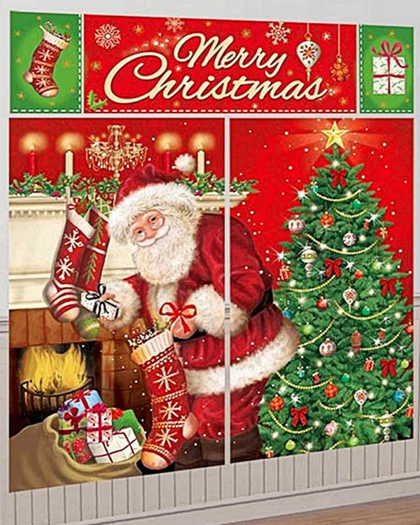 Magical Merry Christmas Santa Scene Setters Wall Decorating Kit