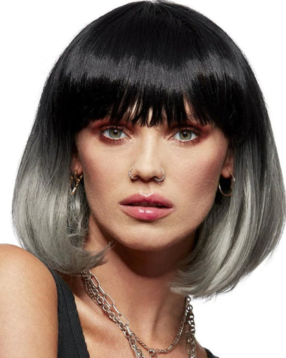 Alien Black and Grey Bob Wig