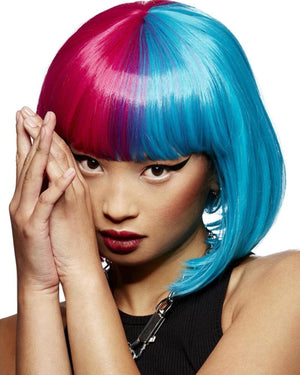 Valentine Pink and Blue Bob Wig
