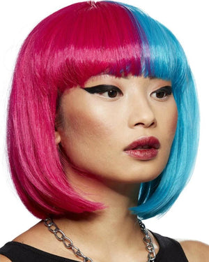 Valentine Pink and Blue Bob Wig