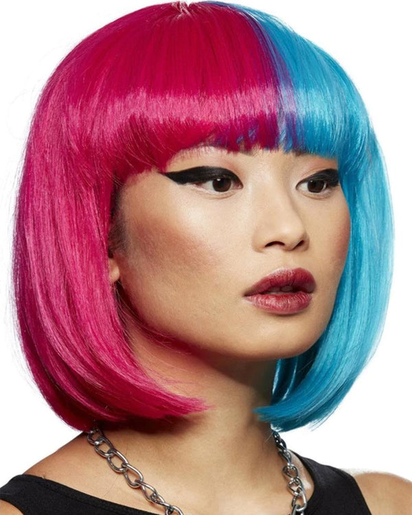 Valentine Pink and Blue Bob Wig