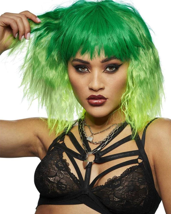 Trash Goddess Short Green Wig