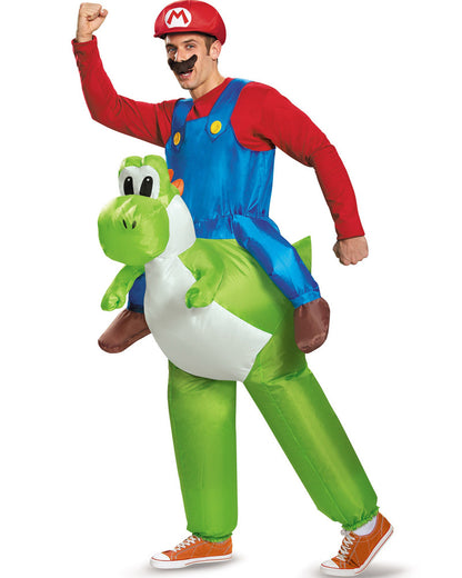 Super Mario Brothers Mario Riding Yoshi Inflatable Adult Costume