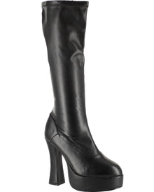 Matte Black Patent Platform Go Go Womens Boots