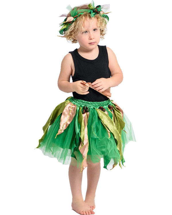 Green Gum Blossom Deluxe Kids Skirt