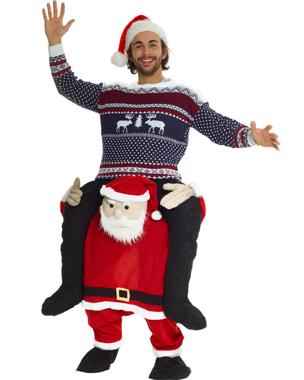 Santa Piggyback Mens Christmas Costume