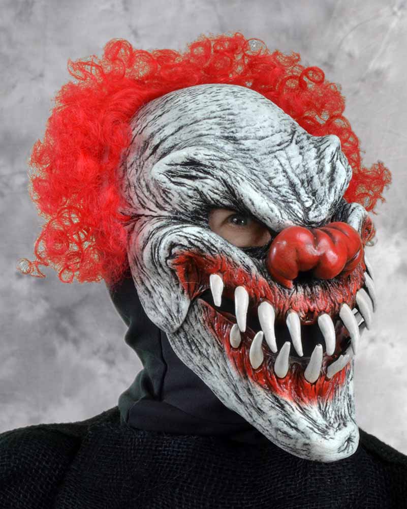Last Laugh Clown Premium Halloween Mask with Moving Mouth