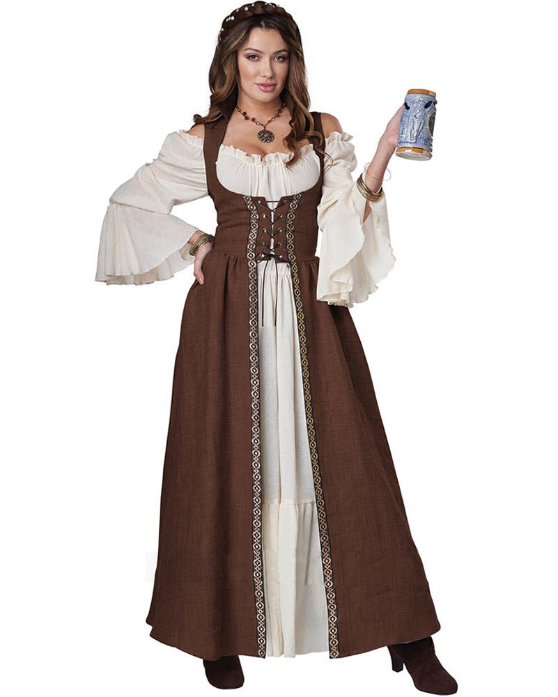 Medieval Overdress Brown Womens Costume
