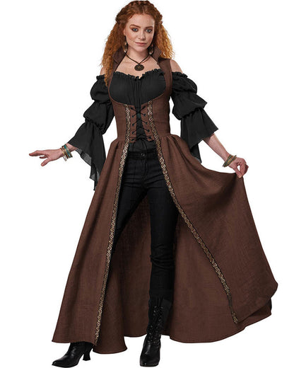 Medieval Overdress Brown Womens Costume