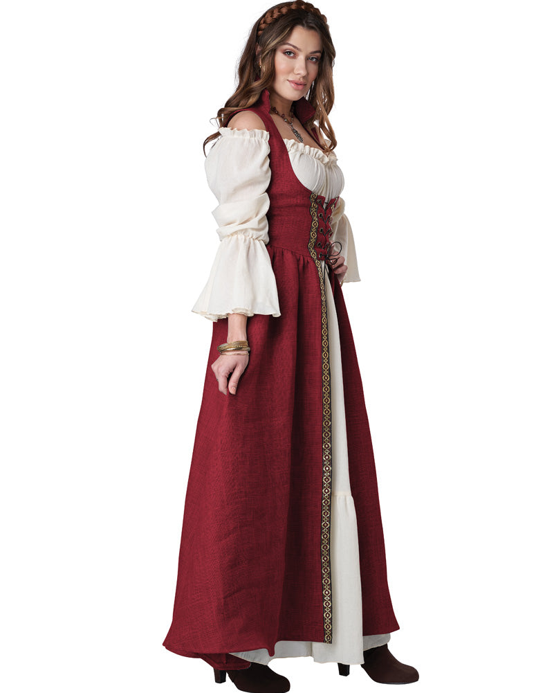 Medieval Red Overdress Womens Costume