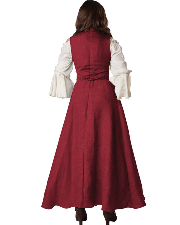 Medieval Red Overdress Womens Costume