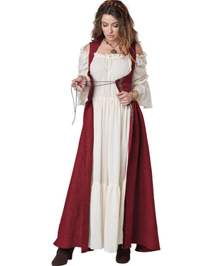 Medieval Red Overdress Womens Costume