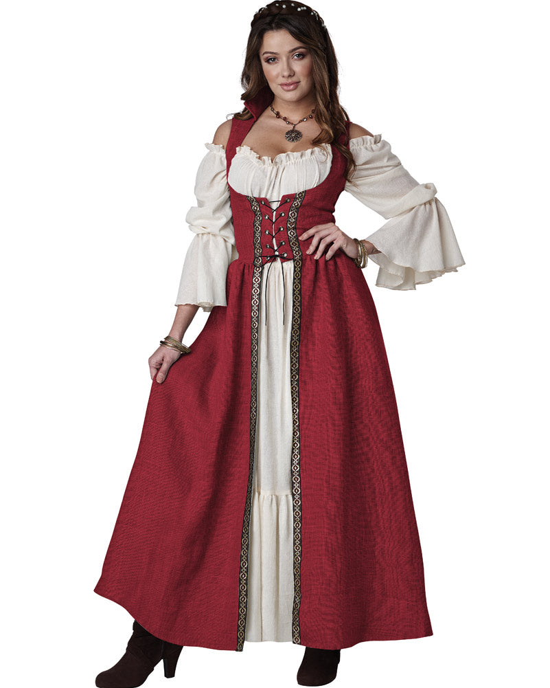 Medieval Red Overdress Womens Costume
