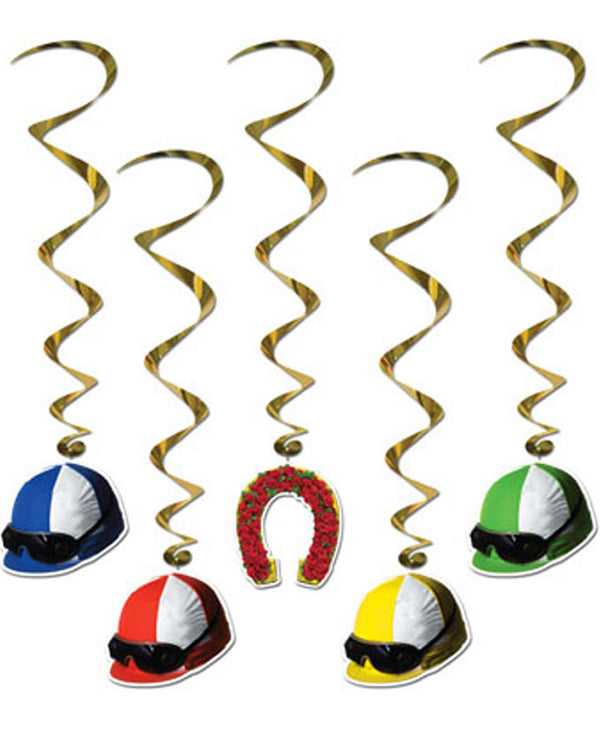 Melbourne Cup Hanging Swirl Decorations Pack of 5