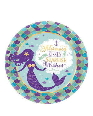Mermaid Wishes 23cm Round Plate Pack of 8