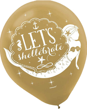 Mermaid Wishes Latex Balloons Pack of 6