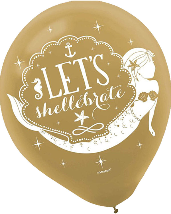 Mermaid Wishes Latex Balloons Pack of 6