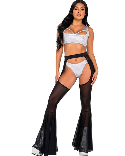 Mesh Bell Bottom Womens Chaps
