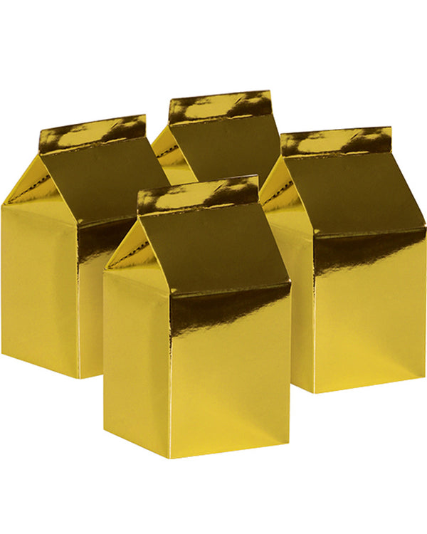Metallic Gold Milk Box Pack of 10