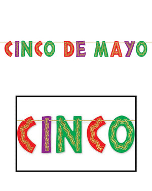 Mexican Fiesta Cinco De Mayo Glittered Streamer