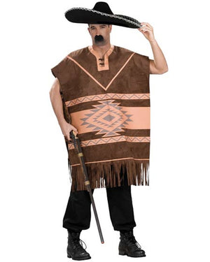 Mexican Poncho Mens Costume