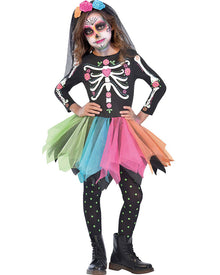 Mexican Sugar Skull Girls Halloween Costume