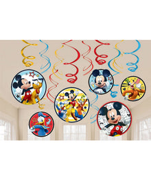 Disney Mickey on the Go Hanging Swirl Decorations Pack of 12