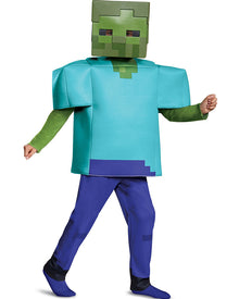 Minecraft Zombie Steve Classic Boys Halloween Costume