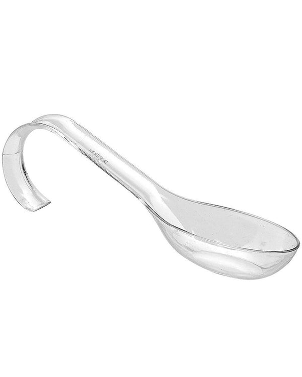 Christmas Clear 12cm Mini Plastic Curved Spoons Pack of 10