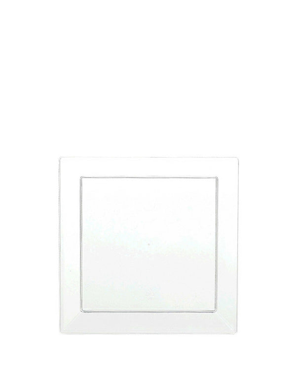 Mini 12cm Clear Plastic Square Plates Pack of 10