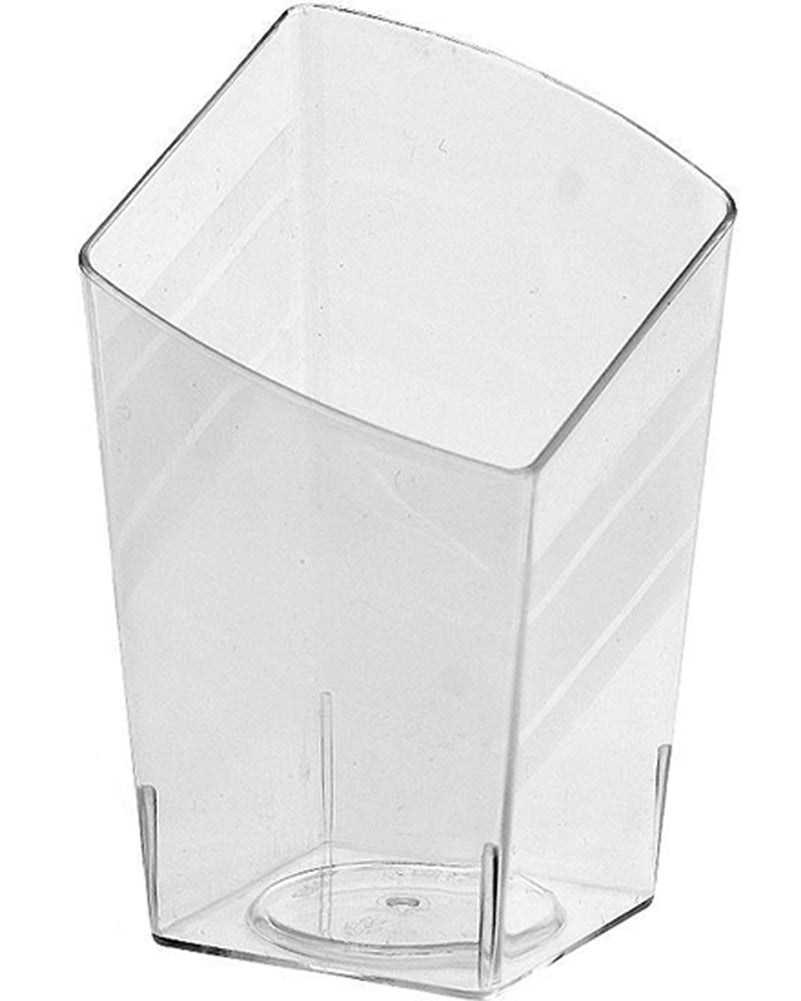 Mini 65ml Clear Plastic Slanted Tumblers Pack of 10
